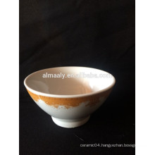 customized printing ceramic footed bowl, porcelain bowl with decal